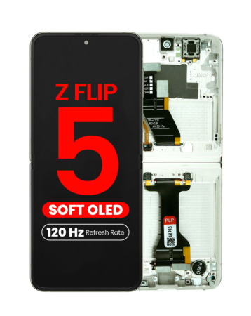 OLED Assembly with Frame for Galaxy Z Flip 5 F731 (CREAM) (US & International) (Aftermarket Pro OLED / 120HZ)