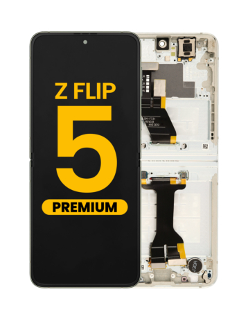 OLED Assembly with Frame for Galaxy Z Flip 5 F731 (CREAM) (US and International) (Premium)
