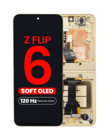 OLED Assembly with Frame for Galaxy Z Flip 6 F741 (YELLOW) (US & International) (Aftermarket Pro OLED / 120HZ)