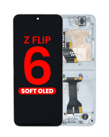 OLED Assembly with Frame for Galaxy Z Flip 6 F741 (SILVER SHADOW) (US & International) (Aftermarket OLED)