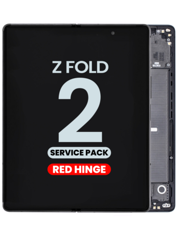 OLED Assembly with Frame for Galaxy Z Fold 2 F916U (MYSTIC BLACK w/ RED HINGE) (Service Pack)