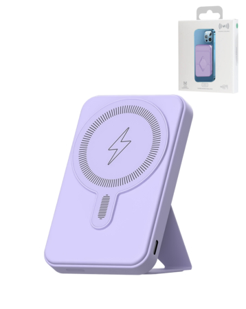 MagSafe Foldable Magnetic Power Bank (PURPLE) 15W Wireless  / 20W PD Power Bank with USB-C (5000 mAh) (Only Ground Shipping)