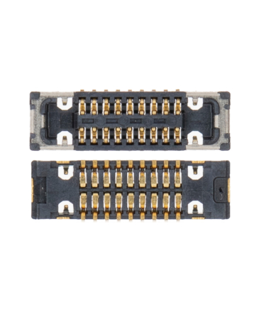 Shop the iPhone XR Digitizer FPC Connector J5800, 18 pin, located on the motherboard.