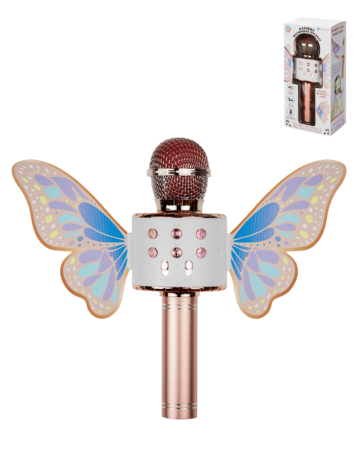 Girls Metallic Sing-Along Karaoke Speaker Microphone with Detachable Butterfly (Only Ground Shipping)