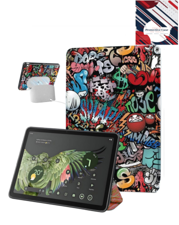 Old Style Notebook Design Case for Google Pixel Tablet 11'' (2024) - GRAFFITI (Only Ground Shipping)
