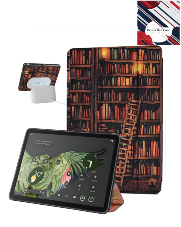 Old Style Notebook Design Case for Google Pixel Tablet 11'' (2024) - LIBRARY (Only Ground Shipping)