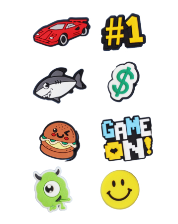 Fashion Charms Set for Handle Cases (8 Piece Set) - BOY 6 (Only Ground Shipping)