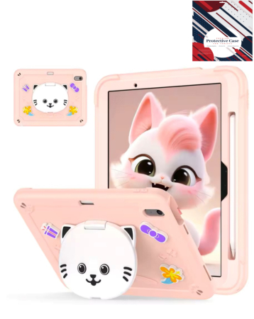 Shockproof Kickstand Case with Pen Slot - ROSE PINK for iPad 10 2022 (10.9") / iPad 11 (A16) (Only Ground Shipping)