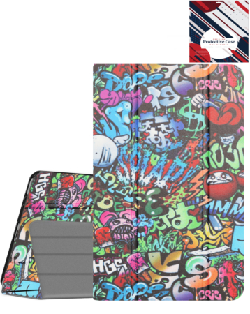 Old Style Notebook Design Case - Graffiti for iPad Air 11 2024 / 10 2022 (10.9") / Air 4 / Air 5 / Pro 11 (1st / 2nd / 3rd / 4th) (Only Ground Shipping)
