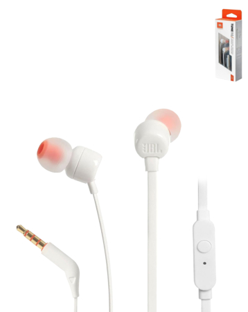 JBL Tune 110 Wired In-Ear Headphones - WHITE (Only Ground Shipping)
