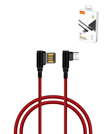 LDNIO LC421 90 Degree USB A-M Charging Cable (RED) (6ft) (12W) (Only Ground Shipping)