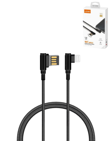 LDNIO LC421 90 Degree USB A-L Charging Cable NON MFI (GRAY) (6ft) (12W) (Only Ground Shipping)