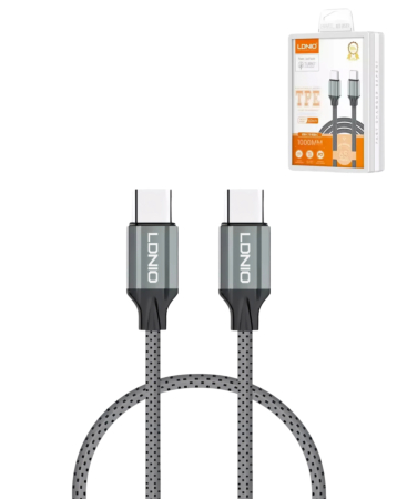 LDNIO LC441 USB C-C Charging Cable (GRAY) (3ft) (65W) (Only Ground Shipping)
