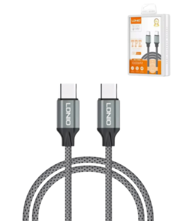 LDNIO LC441 USB C-C Charging Cable (GRAY) (6ft) (65W) (Only Ground Shipping)