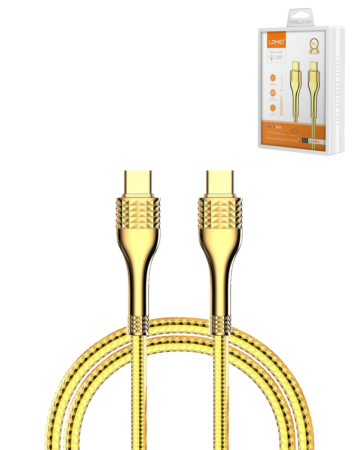 LDNIO LC652C USB C-C Fast Charging Data Cable (GOLD) (6ft) (65w) (Only Ground Shipping)