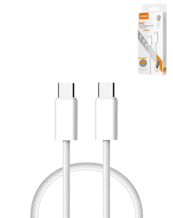 LDNIO LC901c USB C-C Fast Charging Cable (WHITE) (3ft) (65W) (Only Ground Shipping)