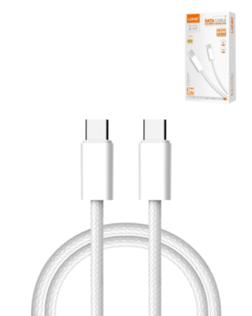 LDNIO LC902c USB C-C Fast Charging Cable (WHITE) (6ft) (65w) (Only Ground Shipping)