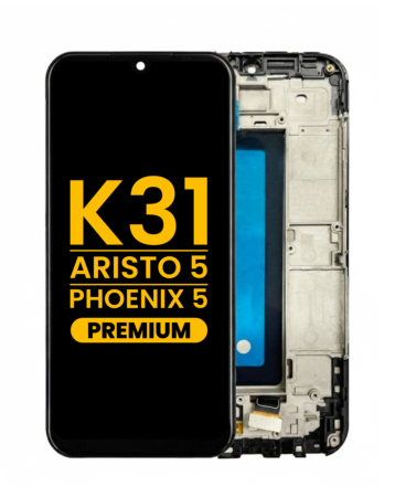 LCD Assembly with Frame for LG K31 (2020) / Aristo 5 / Phoenix 5 LMK300AM (US Version) (BLACK) (Premium)