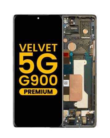 OLED Assembly with Frame for LG Velvet 5G G900 (Not Compatible With Verizon UW Model) (BLACK) (Premium)