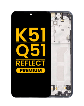 LCD Assembly with Frame for LG K51 / Q51 / Reflect (BLACK) (Premium)