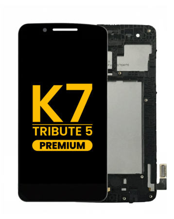 LCD Assembly with Frame for LG K7 / Tribute 5 (LS675 / MS330) (BLACK) (Premium)