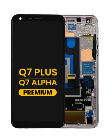 LCD Assembly with Frame for LG Q7+ / Q7 Alpha (LMQ610) (SILVER) (Premium)