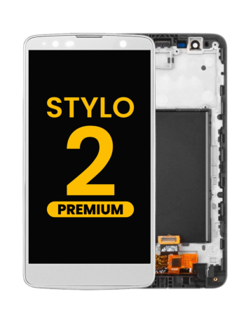 LCD Assembly with Frame for LG Stylo 2 (LS775) (WHITE) (Premium)