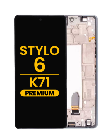 LCD Assembly with Frame for LG Stylo 6 / K71 (Q730) (SILVER) (Premium)