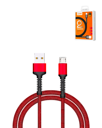 LDNIO LS64 USB A-M Braided Charging Data Cable (RED) (6ft) (12W) (Only Ground Shipping)