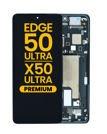 OLED Assembly with Frame for Motorola Moto Edge 50 Ultra / X50 Ultra (XT2401-2) (BLACK BEAUTY) (Premium)