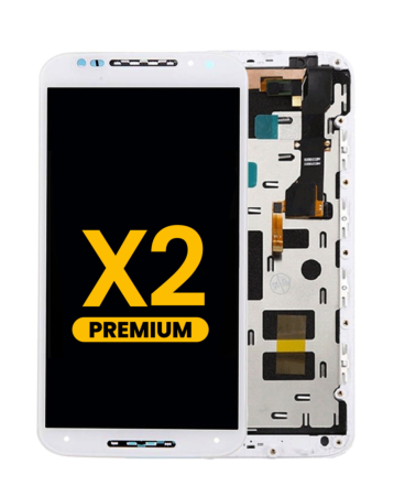 LCD Assembly with Frame for Motorola Moto X2 (XT1092) (WHITE) (Premium)
