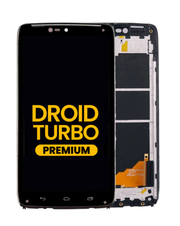 LCD Assembly with Frame for Motorola Droid Turbo (XT1254) (BLACK) (Premium)