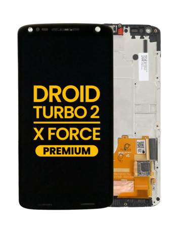 LCD Assembly with Frame for Motorola Droid Turbo 2 (XT1585) / X Force (XT1580) (BLACK) (Premium)