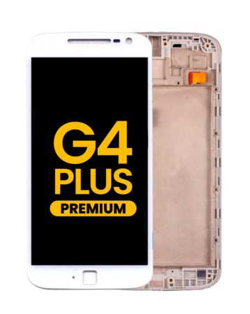 LCD Assembly with Frame for Motorola Moto G4 Plus(XT1640 / 1641 / 1642 / 1644) (WHITE) (Premium)