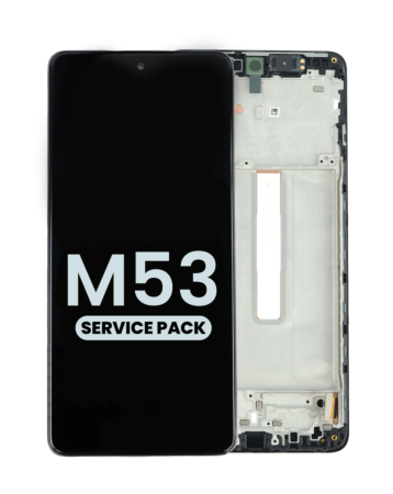 OLED Assembly with Frame for Galaxy M53 5G (M536 / 2022) (BLACK) (Service Pack)