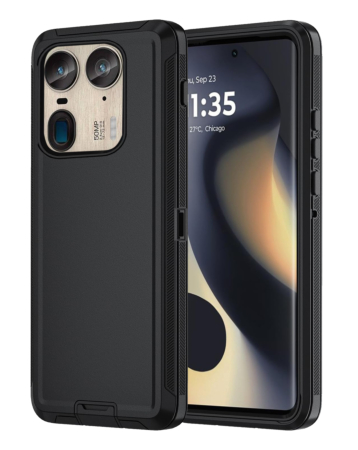 Heavy Duty Case for Moto Edge 50 Pro / Edge 50 Ultra / X50 Ultra (BLACK) (Only Ground Shipping)