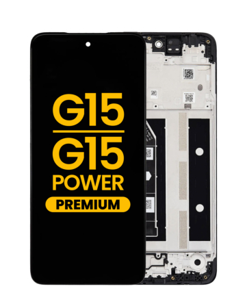LCD Assembly with Frame for Motorola Moto G15 (XT2521-3 /2025) / G15 Power (XT2521-5 /2025) (Premium)