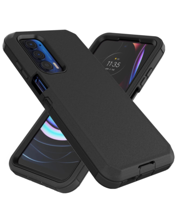 Heavy Duty Case for Moto Edge 5G (2021) (BLACK) (Only Ground Shipping)