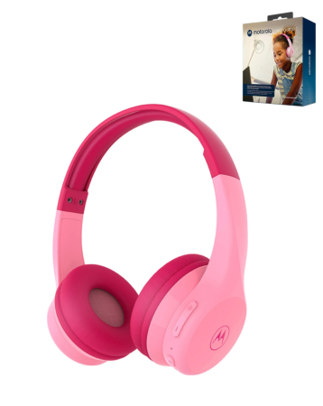 Motorola JR300 Wireless Kids Over-Ear Headphones (PINK) (Only Ground Shipping)