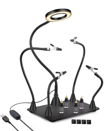 Magnetic Helping Hands Soldering Station 3X Magnifying Lamp Large Base (Only Ground Shipping)