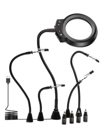 Magnetic Helping Hands Soldering Station 5X Magnifying Lamp Large Base (Only Ground Shipping)
