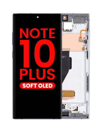 Stock up on the OLED Assembly with Frame for Galaxy Note 10 Plus N975 in Aura White, Aftermarket OLED.