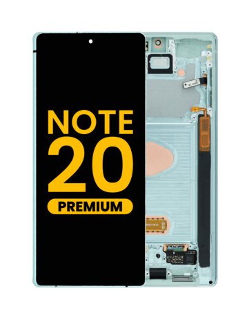 Purchase the premium OLED assembly with frame for Galaxy Note 20 N980 and N981 in Mystic Green.
