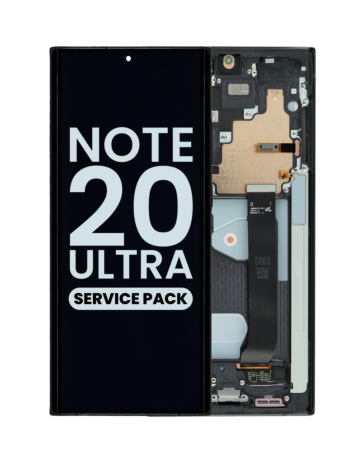 Purchase the OLED assembly with frame for Galaxy Note 20 Ultra N985 and N986 in Mystic Black, service pack.

