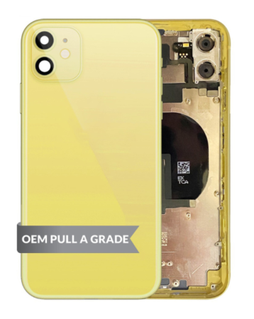 Back Housing Frame with Small Components Pre-Installed for iPhone 11 (YELLOW) (OEM Pull A Grade)