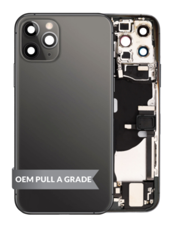 Back Housing Frame with Charging Port Flex & Small Parts for iPhone 11 Pro (SPACE GRAY) (OEM Pull A Grade)