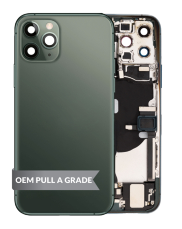 Back Housing Frame with Charging Port Flex & Small Parts for iPhone 11 Pro (MIDNIGHT GREEN) (OEM Pull A Grade)