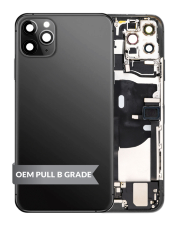Back Housing Frame with Charging Port Flex & Small Parts for iPhone 11 Pro Max (SPACE GRAY) (OEM Pull B Grade)