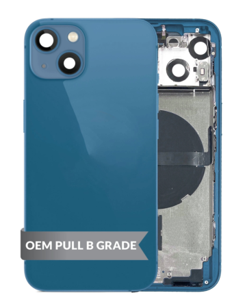Housing Frame with Small Parts Pre-Installed for iPhone 13 (BLUE) (International) (OEM Pull B Grade)