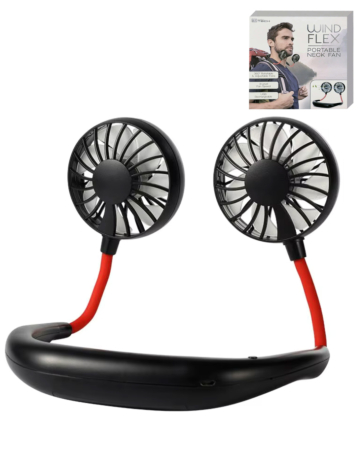 WINDFLEX Portable Neck Fan - BLACK (Only Ground Shipping)